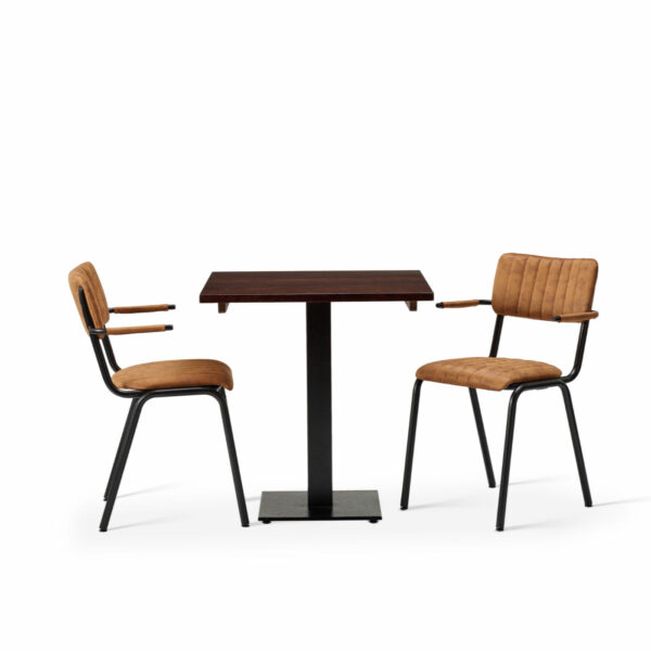 "Bourbon-Armchair-in-Allspice-with-Solid-Wood-Walnut-Forza-Square-Table.jpg"