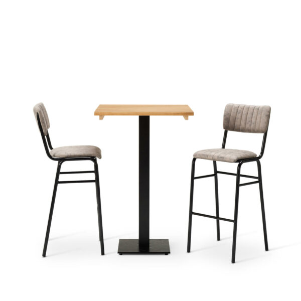 "Bourbon-Bar-Chairs-in-Graphite-with-Solid-Wood-Oak-square-Forza-Poseur-table.jpg"