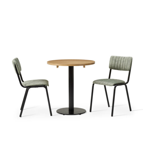 "Bourbon-Side-Chair-in-Fern-with-Solid-Wood-Oak-Forza-Round-Table.jpg"