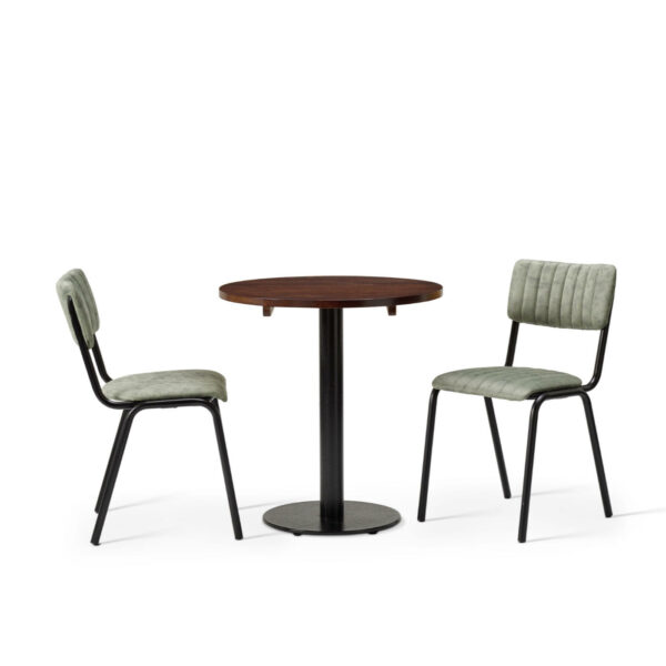 "Bourbon-Side-Chair-in-Fern-with-Solid-Wood-Walnut-Forza-Round-Table.jpg"
