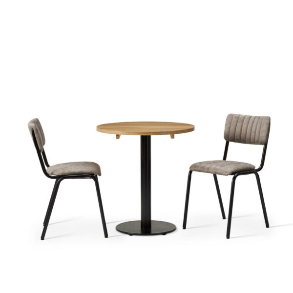 "Bourbon-Side-Chair-in-Graphite-with-Solid-Wood-Oak-Forza-Round-Table.jpg"