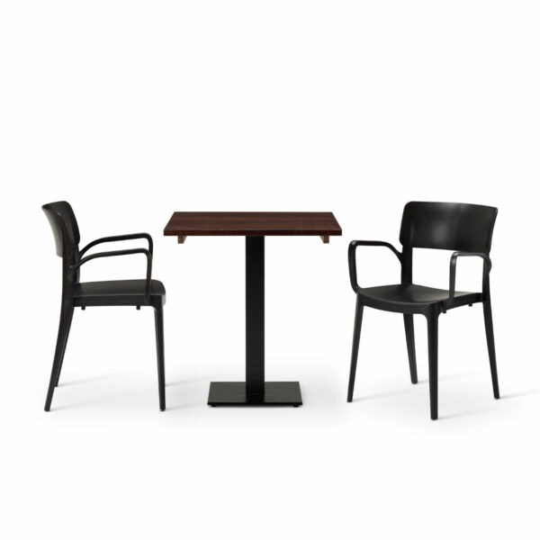 "Vivo-Armchair-in-Black-with-Solid-Wood-Walnut-Square-Forza-table.jpg"