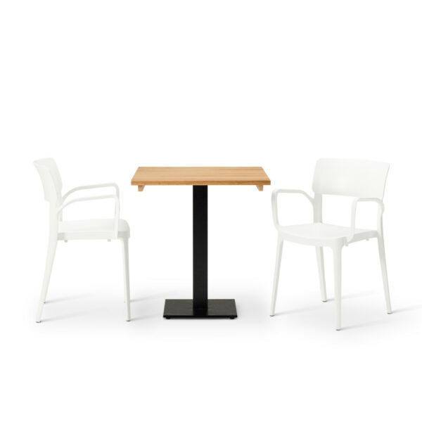 "Vivo-Armchair-in-White-with-Solid-Wood-Oak-Square-Forza-table.jpg"
