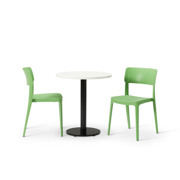 "Vivo-Side-Chair-in-Avocado-with-MFC-White-Round-Forza-table.jpg"