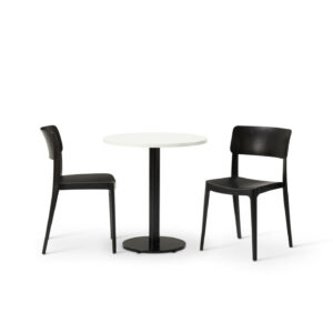 "Vivo-Side-Chair-in-Black-with-MFC-White-Round-Forza-table.jpg"