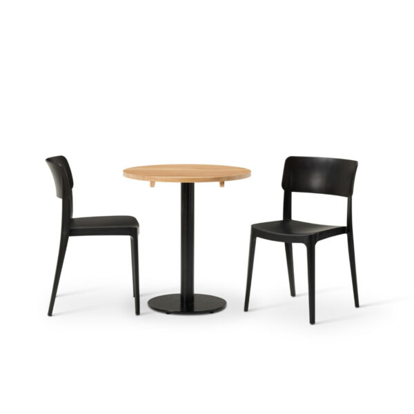 "Vivo-Side-Chair-in-Black-with-Solid-Wood-Oak-Round-Forza-table.jpg"